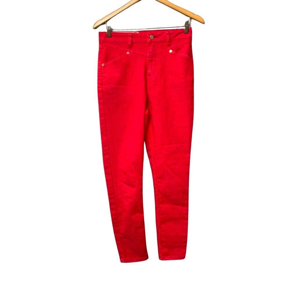 Volcom X Georgia May Jagger GMJ Collab High Rise Jegging Red Denim Jeans 26